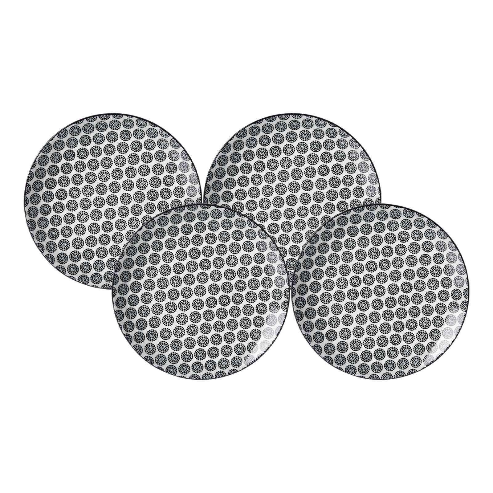 DESSERTTELLER Takeo Circles schwarz-weiß ø 21,5 cm 4er Set - Schwarz/Weiß, Keramik (21.5cm) - Ritzenhoff Breker