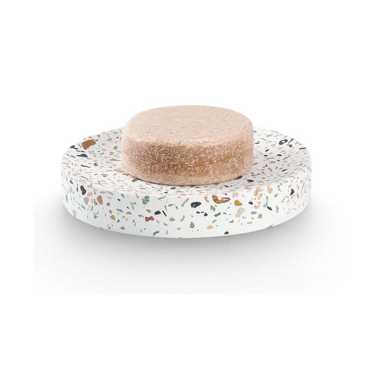 BADACCESSOIRE-SET 5-teiliges Terrazzo - Zement - Beige, Stein (10/38.4/10cm) - Zeller Present