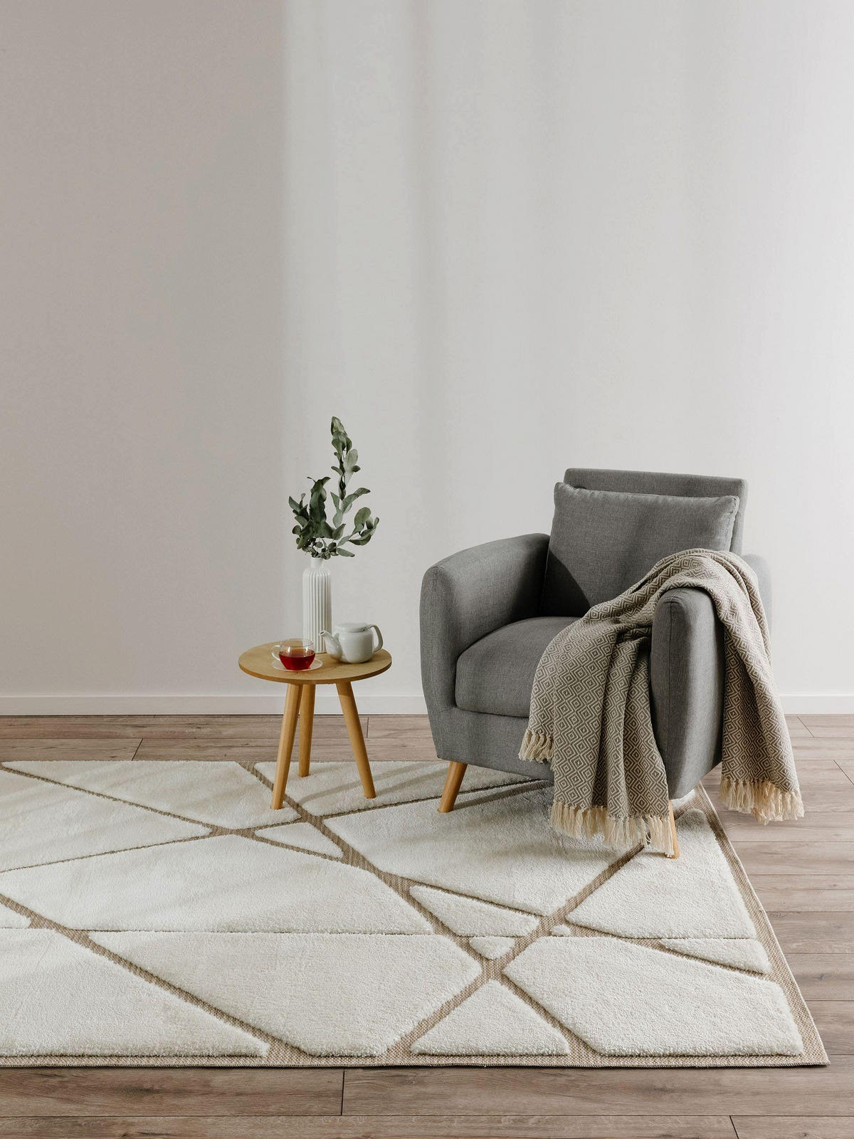 TEPPICH Elvy Cream/Beige 120x170 cm - Creme, Kunststoff (120/170cm) - benuta