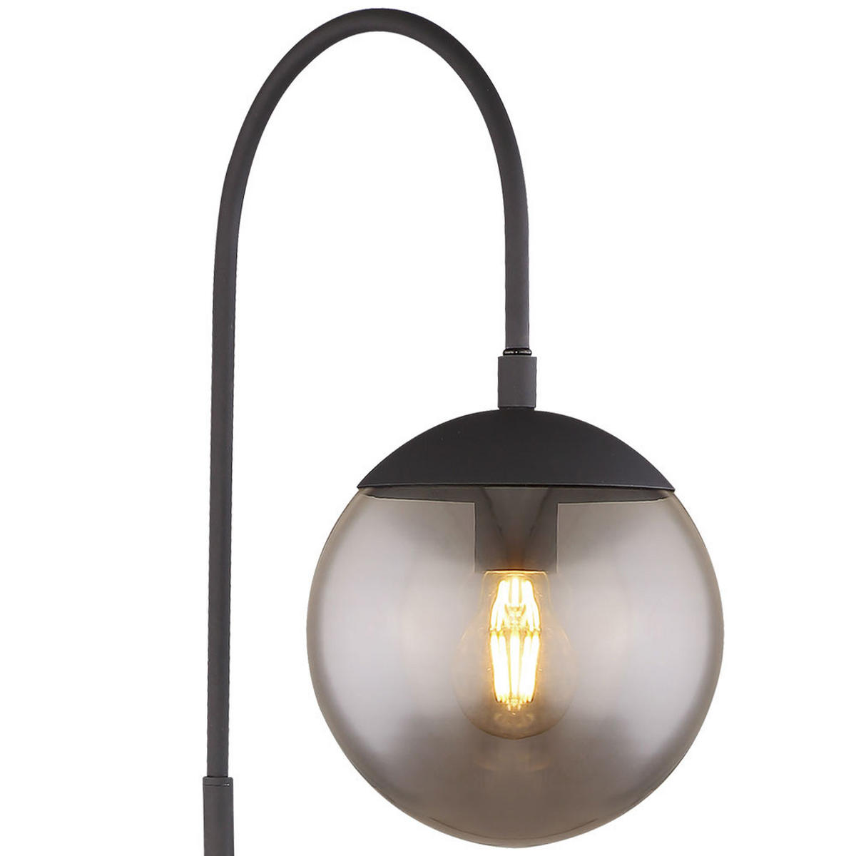 LED STEHLEUCHTE Metall Grau Rauchoptik - Grau, Glas (39/25/150cm) - Globo Lighting