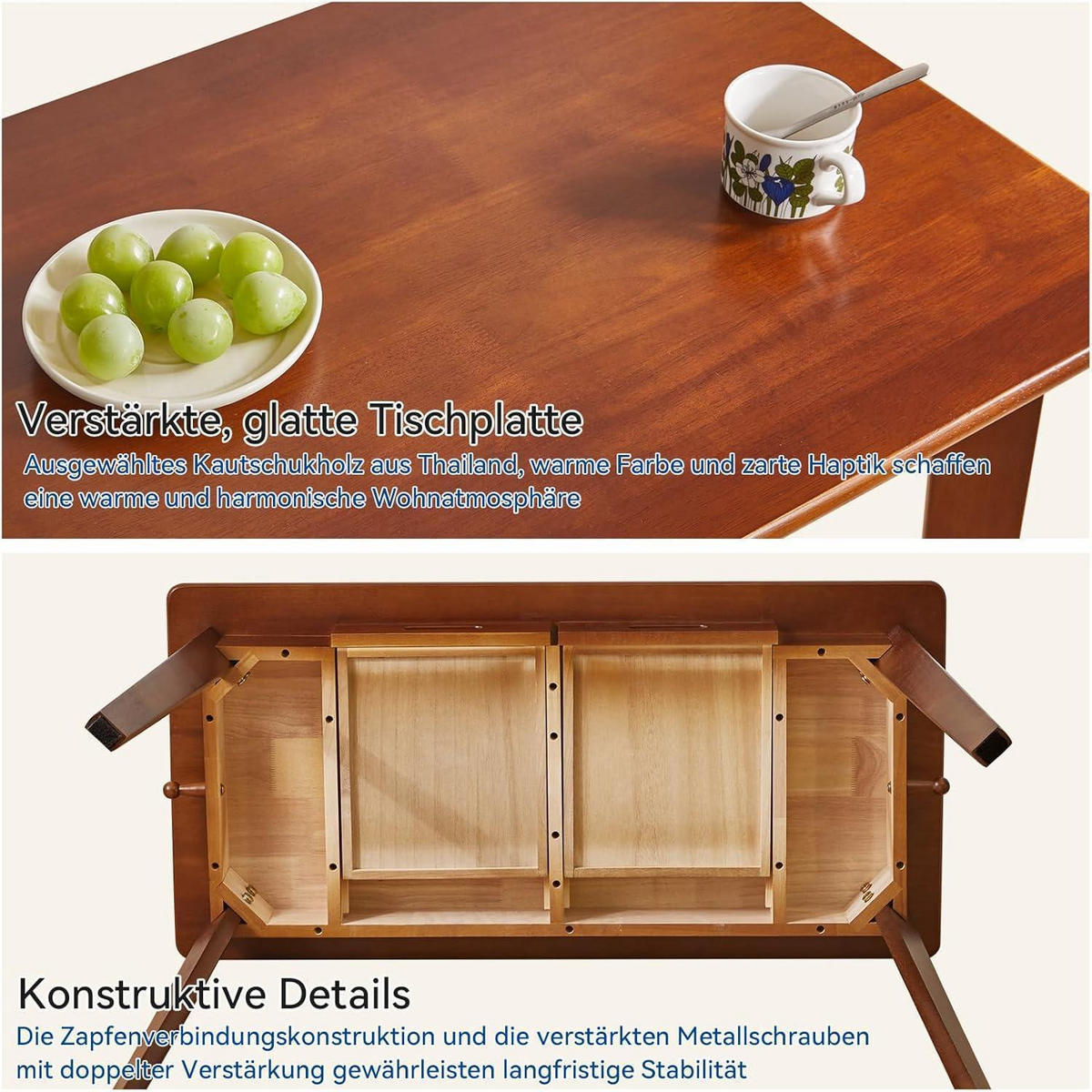 SCHREIBTISCH Massivholz mit Schubladen 99 x 50 x 76 cm - Braun, Holz (100/50/75cm)