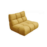 DREHSESSEL VIVIEN Gelb Velvet Drehbar (360°) - Currygelb/Schwarz, Kunststoff/Textil (112/85/108cm) - KAWOLA