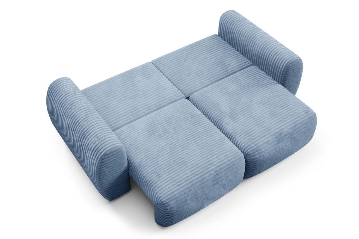 SCHLAFSOFA Simone - Hellblau, Holzwerkstoff/Textil (266/95/110cm) - Fun Möbel