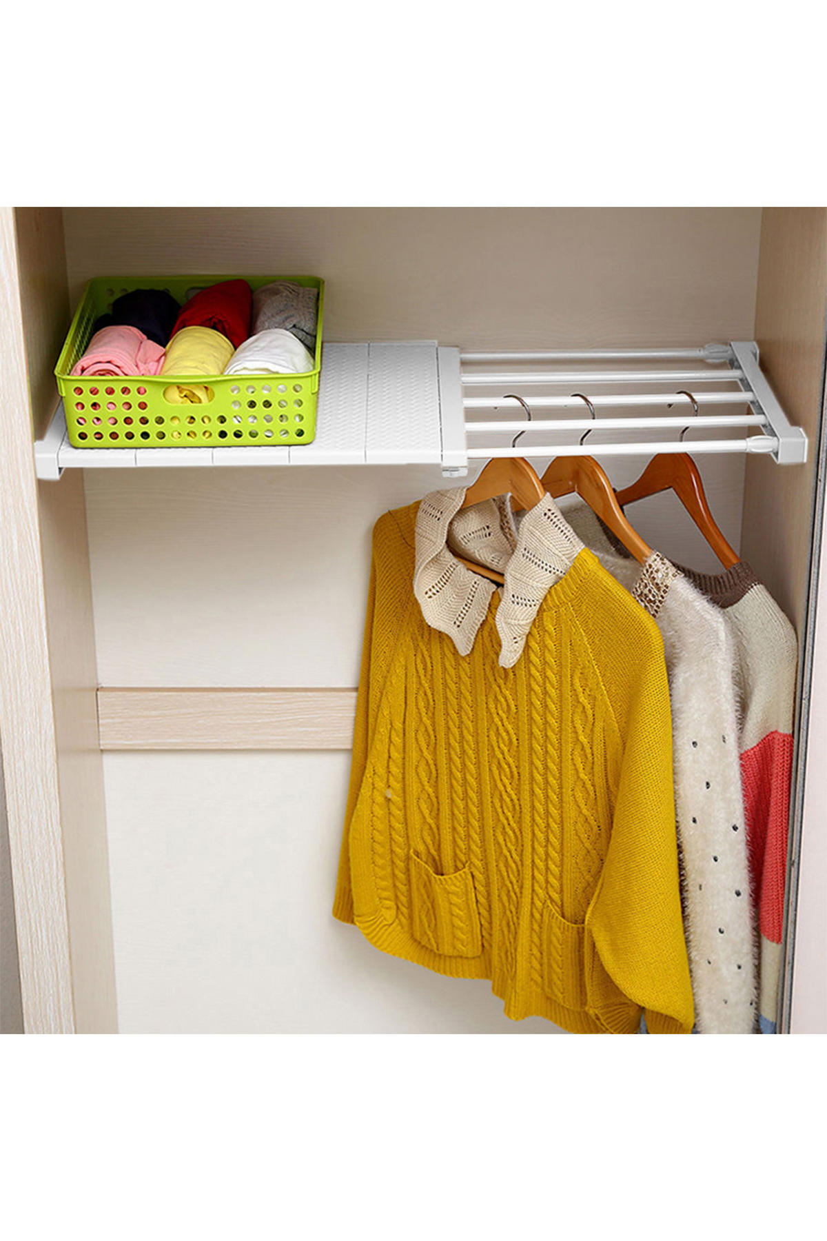 SCHRANK-SPANNREGAL in Weiß Verstellbares - Weiß, Kunststoff (24/50/1.5cm) - Livingandhome
