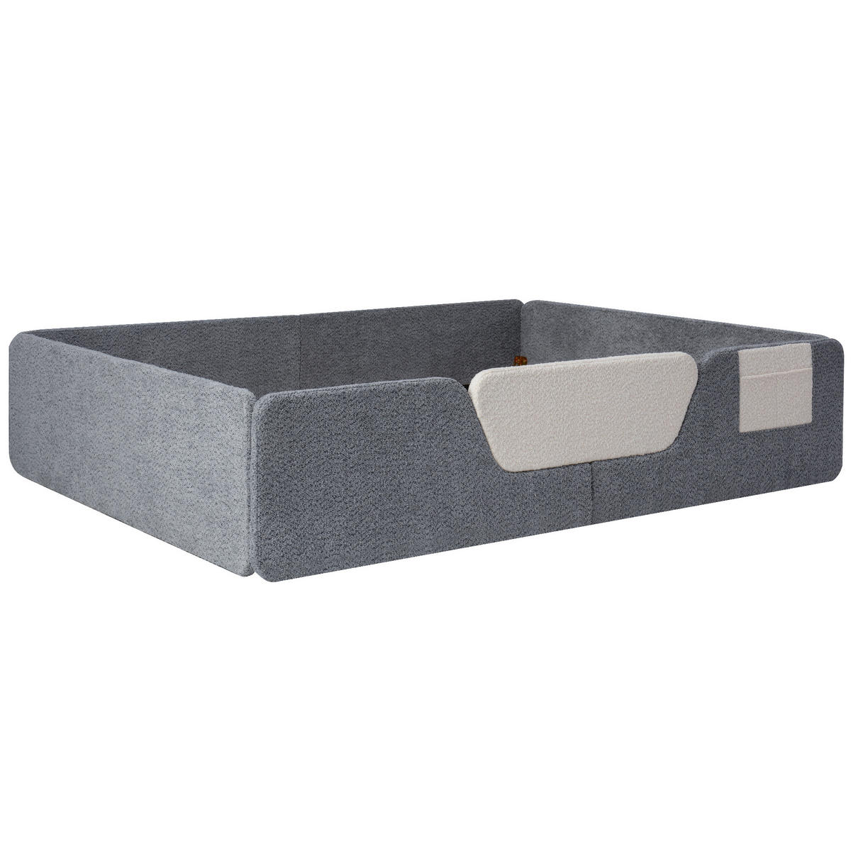 POLSTERBETT 140/190 cm DE-04698, mit abnehmbaren Sicherheitsgittern in Grau - Grau, Holzwerkstoff/Metall (140/190cm) - ComfortXL