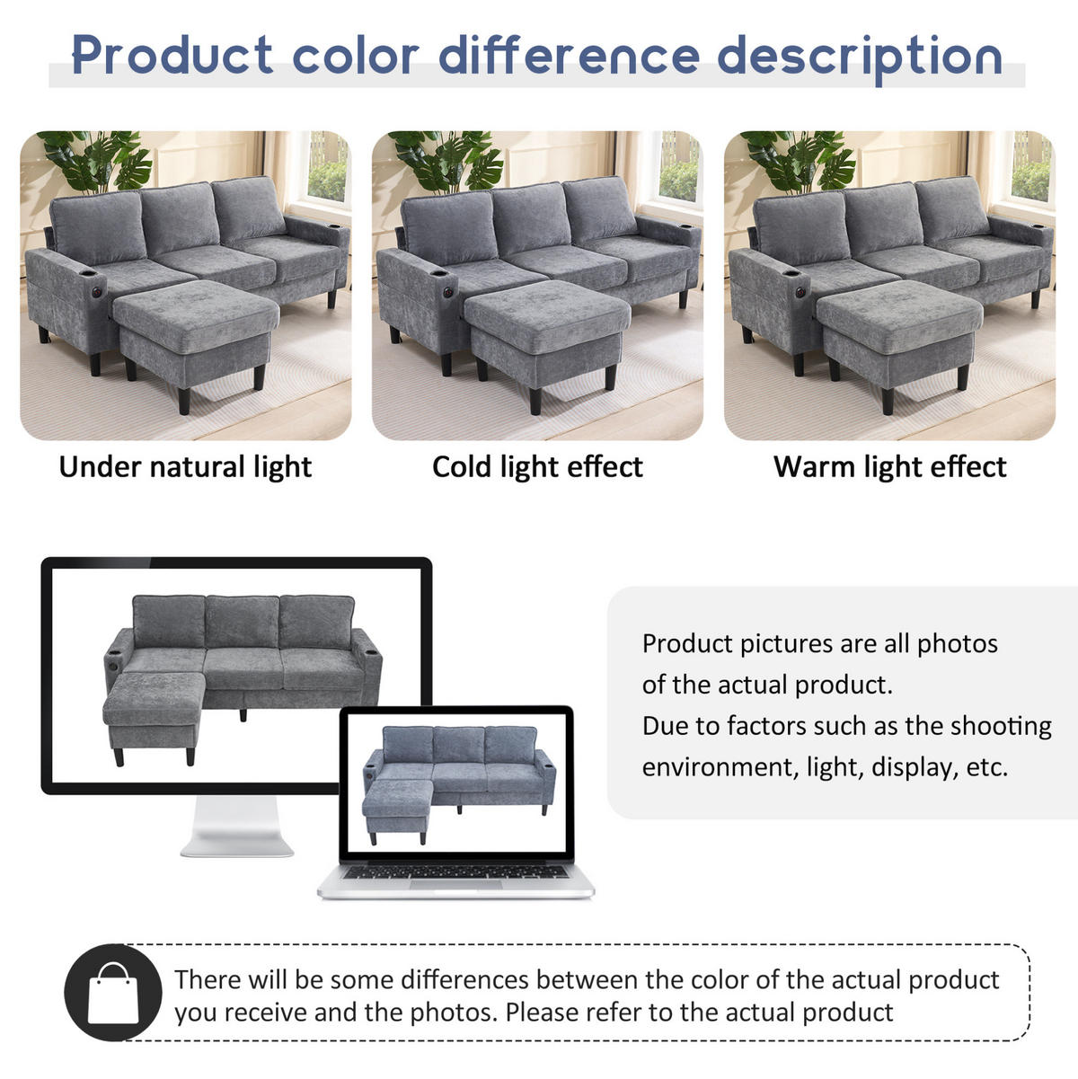 ECKSOFA 202/137/80 cm Grau aus Leinen mit USB und Typ-C - Grau, Textil (137/202cm) - OKMYHOME