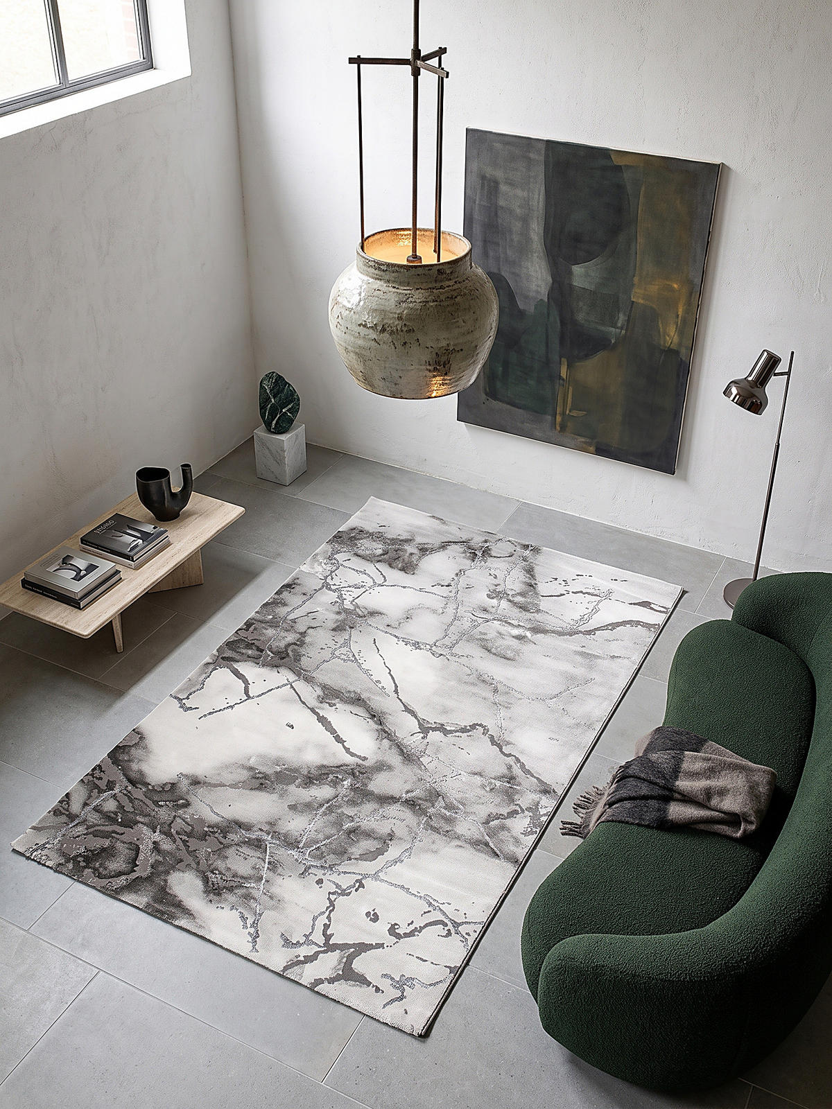 TEPPICHLÄUFER Abstrakt SVEDA Polypropylen Grau 80 x 150 cm - Grau, Textil (80/150cm) - KADIMA DESIGN