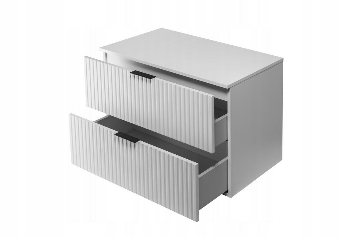 WASCHBECKUNTERSCHRANK FLOW + Platte Weiß matt 80/57/46 cm - Weiß, Holzwerkstoff (80/57/46cm) - Rodan