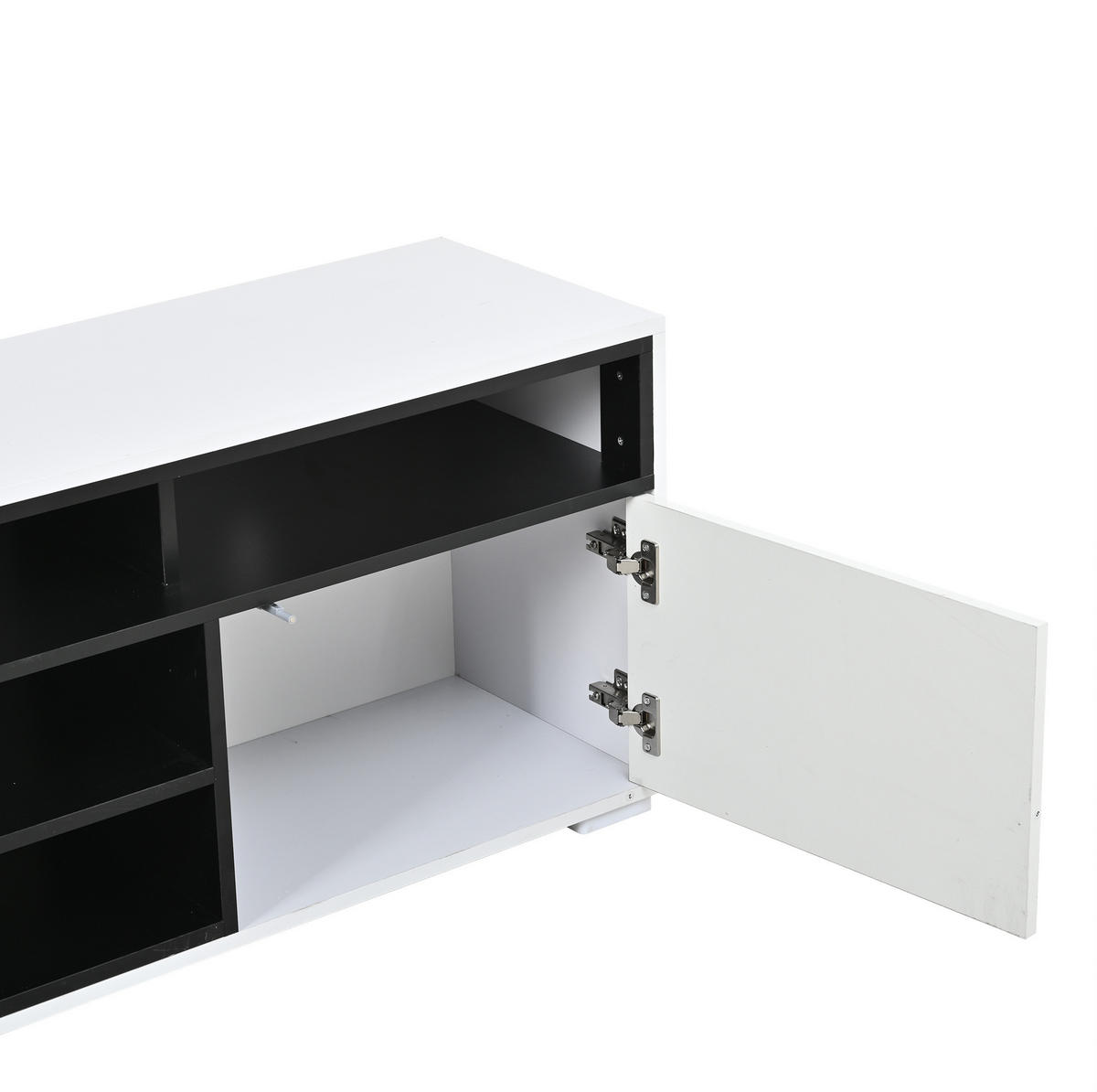 TV-LOWBOARD 150/35/50 cm weiß aus Spanplatte mit LED und Stauraum - Weiß, Holzwerkstoff (150/50/35cm) - OKWISH