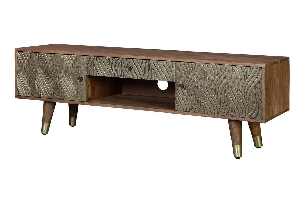 TV-SCHRANK aus Mangoholz - Braun, Holz (140/46/40cm) - Giner y Colomer