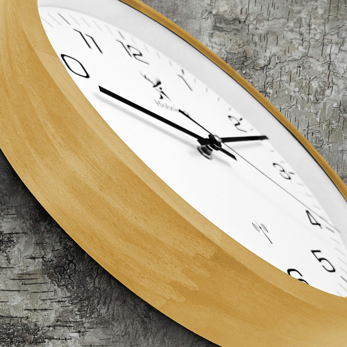 WANDUHR Holz Designer ARNSBURG (FUNK) Loft Wand Uhr, beige, weiß - Beige/Schwarz, Glas/Holz (30/30/4.2cm) - Holzwerk