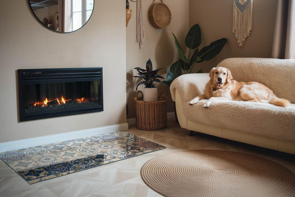 GLASPLATTE für Kamin 140x70 cm - Blau, Glas (140/70/0.4cm) - TULUP