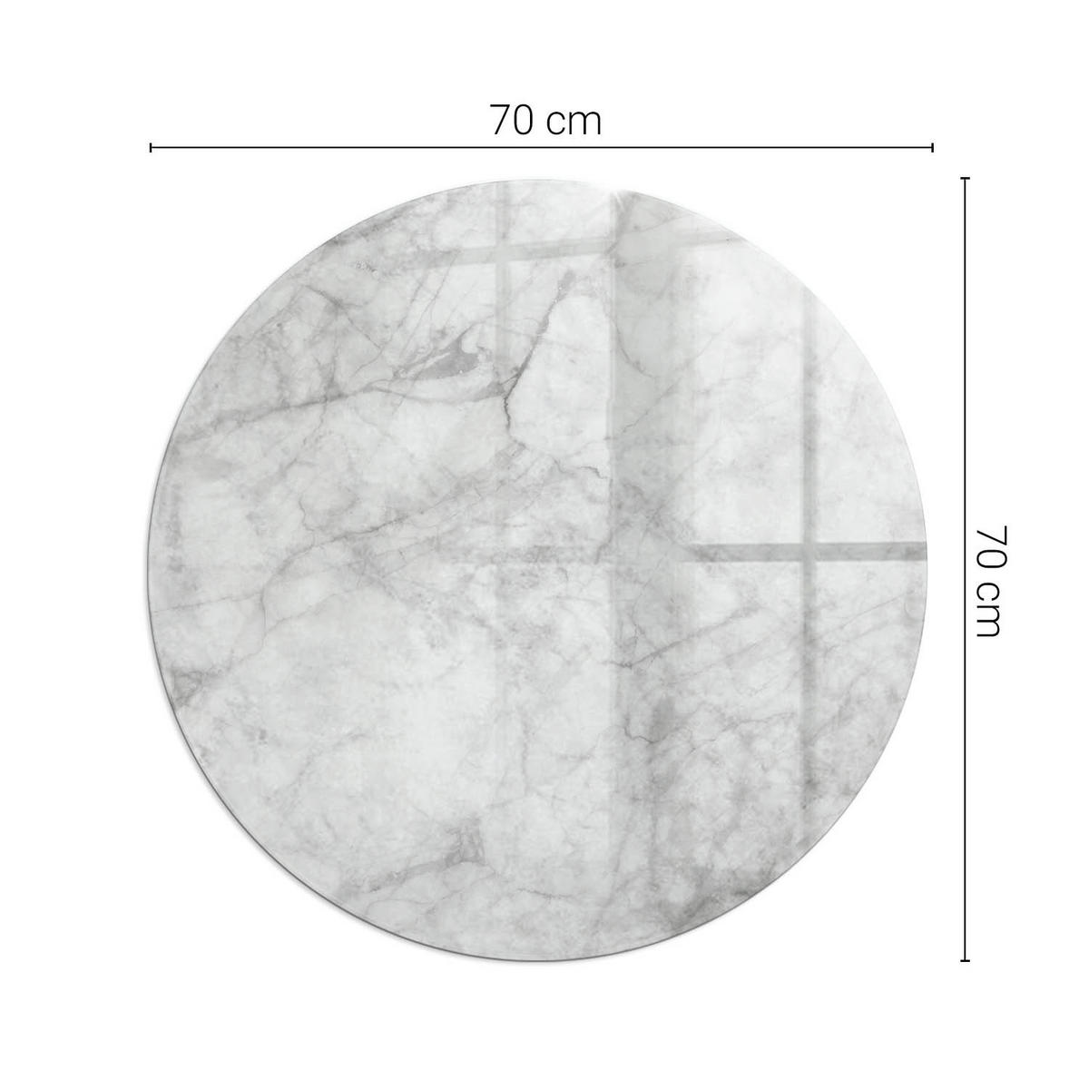GLASPLATTE für Kamin Ø 70 cm Grau - Grau, Glas (70/70/0.4cm) - ArtPrintCave