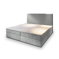 POSTEL BOXSPRING GIARRO 160x200 cm, s matrací a úložným prostorem, světle šedá - světle šedá, kompozitní dřevo/textil (160/200cm) - MASSENO