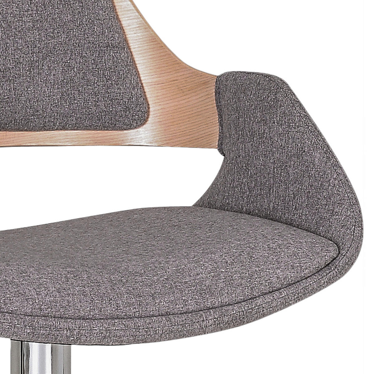 BARSTUHL - Webstoff / Metall - Anthrazit, Textil (51/89/47cm) - home24