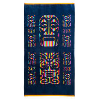 STRANDTUCH velours Jacquard "Maski" 75x150cm 400 g/m² schwarz - Schwarz, Textil (75/160cm) - LE COMPTOIR DE LA PLAGE