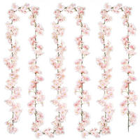 KÜNSTLICHE Blumen Girlande 2-teiliges Set 180 cm Kirschblüten Rosa - Rosa, Kunststoff (180cm)