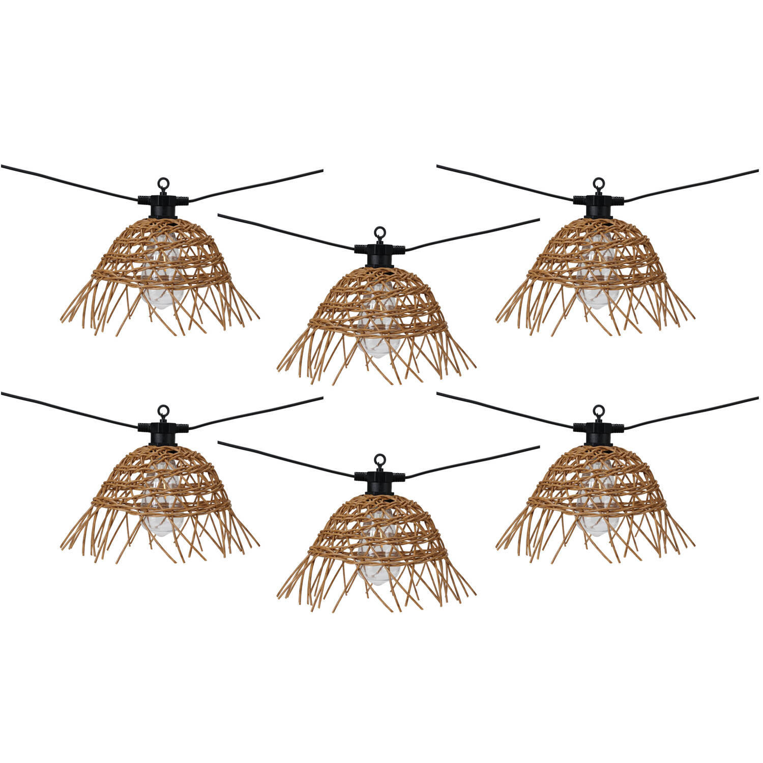 LICHTERKETTE Rattan - Braun, Naturmaterialien (55cm) - Home Styling Collection