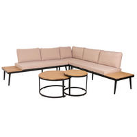 GARTEN-GARNITUR H54C Braun, Beige - Beige/Braun, Holz - MCW