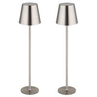 TISCHLAMPE VANNIE Silber LED höhenverstellbar 2er Set - Silberfarben, Metall (47/47/47cm) - Globo Lighting