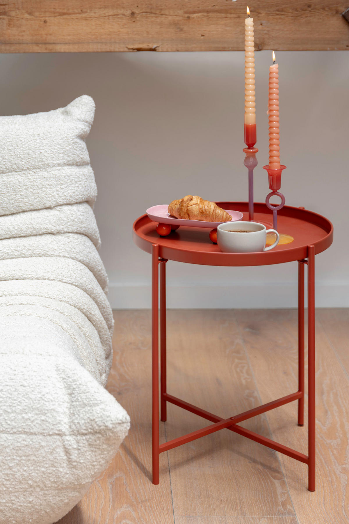 BEISTELLTISCH Meseta Rot 40/40/49 cm - Rot, Metall (40/40/49cm) - Leitmotiv