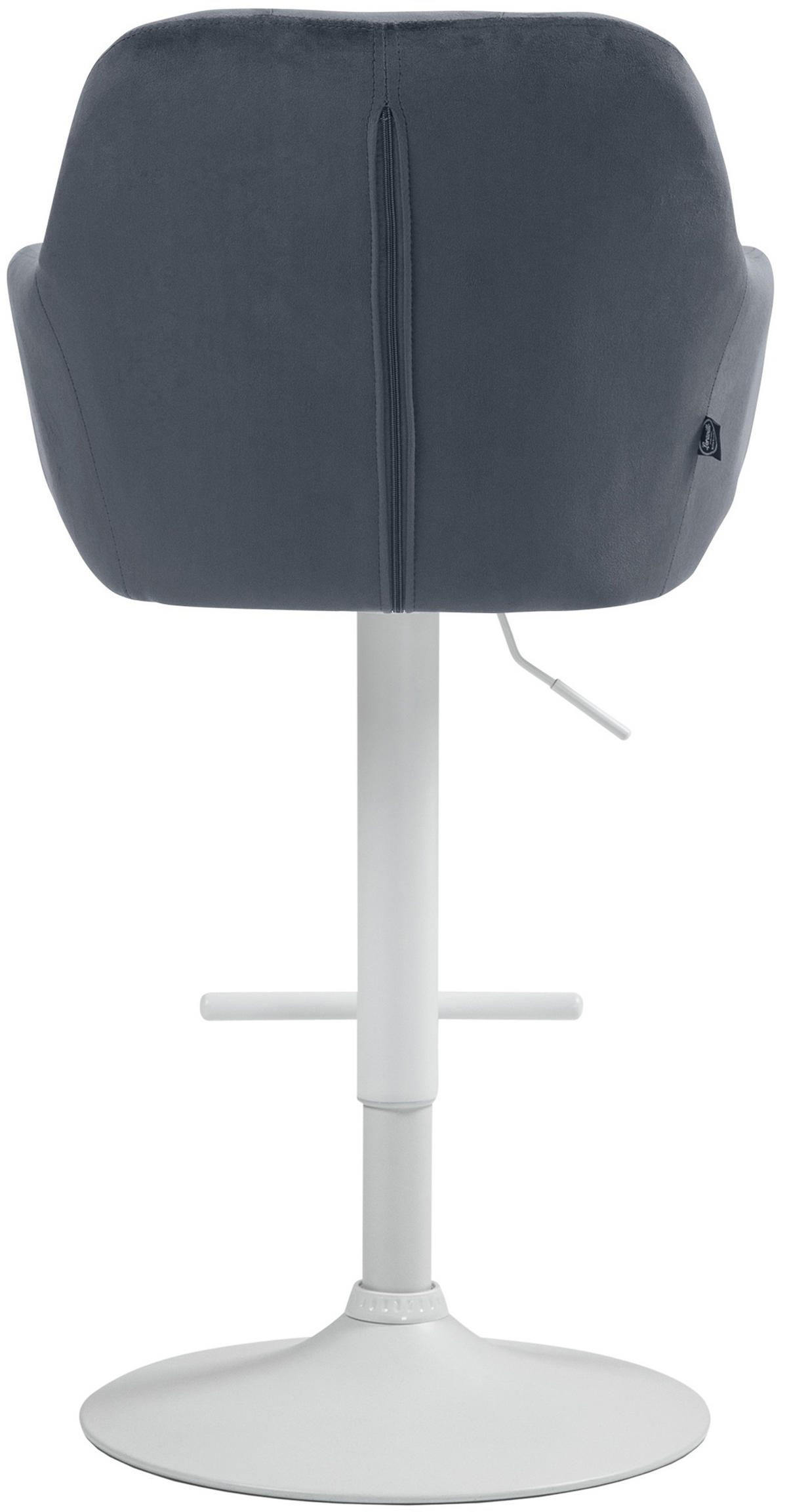 BARHOCKER Nardo Samt weiß dunkelgrau - Weiß/Grau, Textil/Metall (57/118/59cm) - TPFLiving