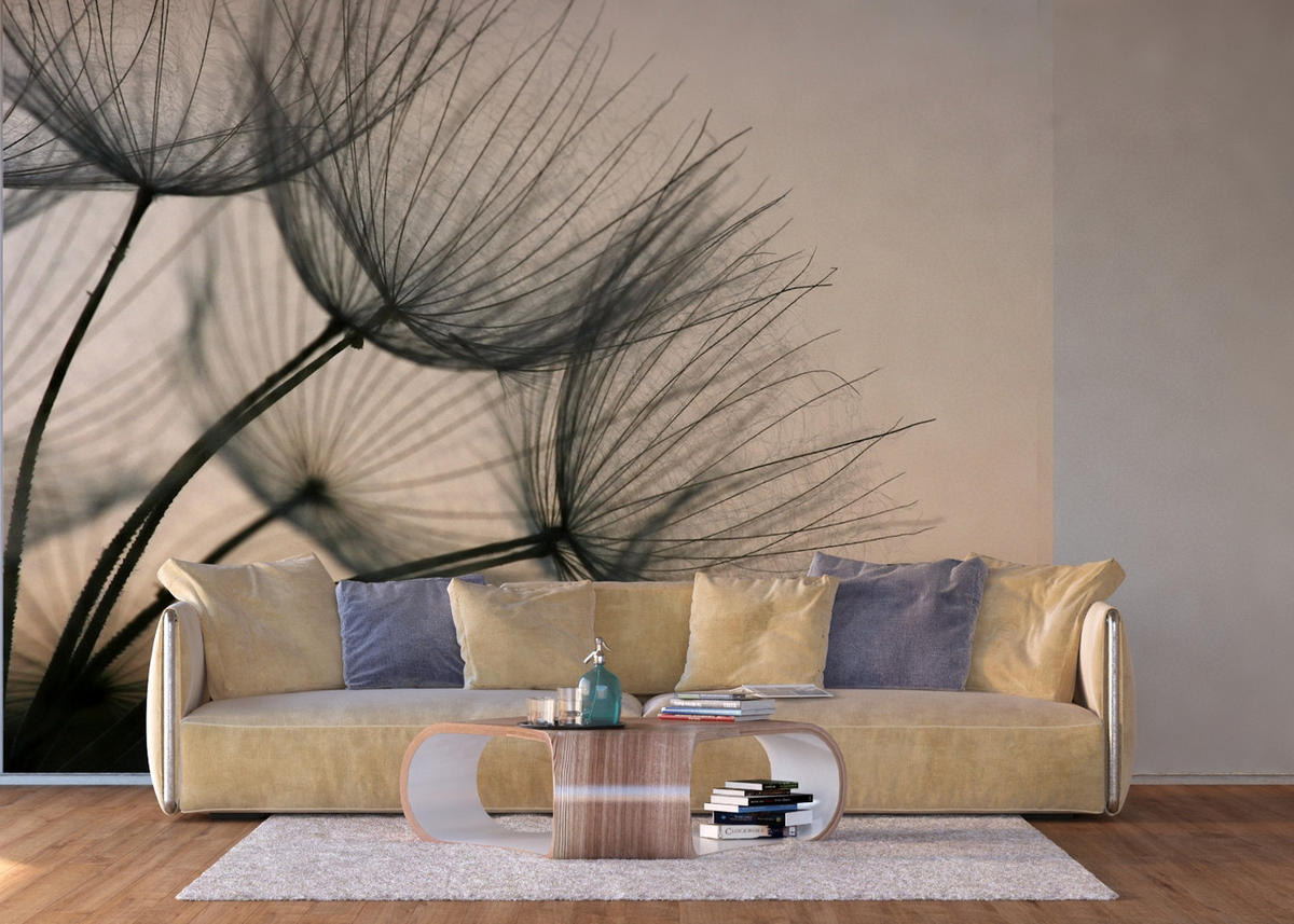 FOTOTAPETE Blumen 375 x 270 cm - Grau, Papier (375/270cm) - Sanders & Sanders