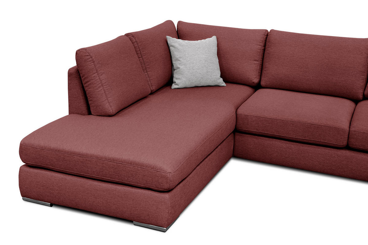 ECKSOFA OTTO 5-Sitzer, bordeaux - Bordeaux, Holzwerkstoff/Textil (219/279cm) - Courtois Laville