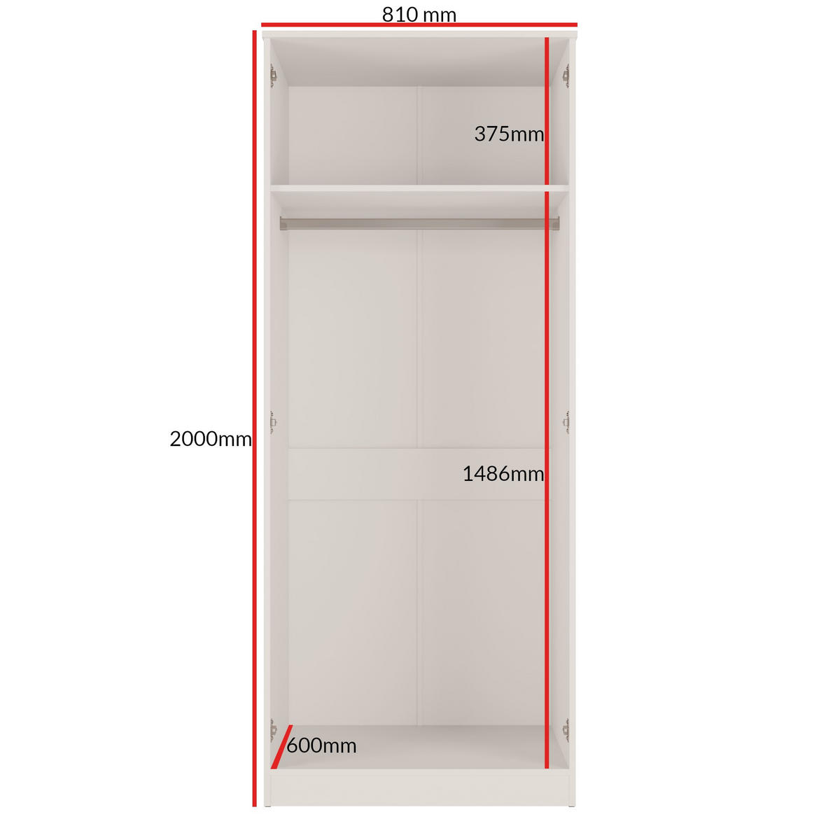 DREHTÜRENSCHRANK mit Spiegel Monza 2D 80 Kaschmir - Kaschmir/Grau, Holzwerkstoff/Metall (80/200/60cm) - mzm24