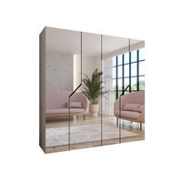 DREHTÜRENSCHRANK 202/200/52 4-türig - Beige/Schwarz, Holz/Metall (200/202/52cm) - Abiks Möbel