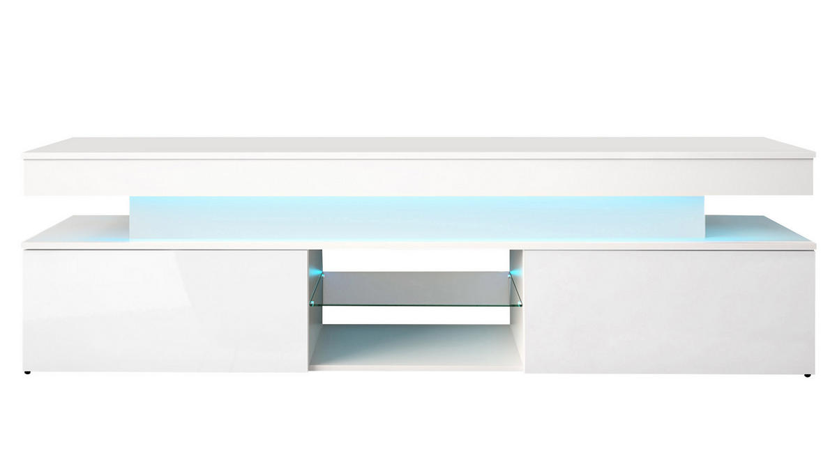 TV-LOWBOARD Glossa 2D 190 - Weiß, Holzwerkstoff/Kunststoff (190/54/39cm) - MIRJAN24