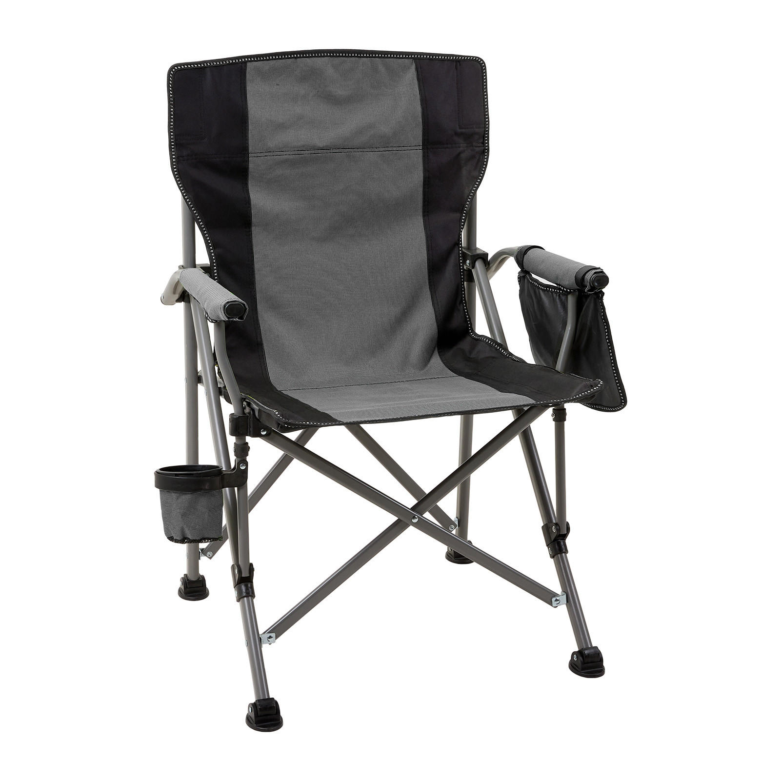 CAMPINGSTUHL aus 600D Oxford-Gewebe + Stahlrohr in Grau Praktische Aufbewahrungstasche Angenehme Atmungsaktivität 54 cm B × 53 cm T × 92 cm H - Grau, Kunststoff (54/92/53cm) - Livingandhome