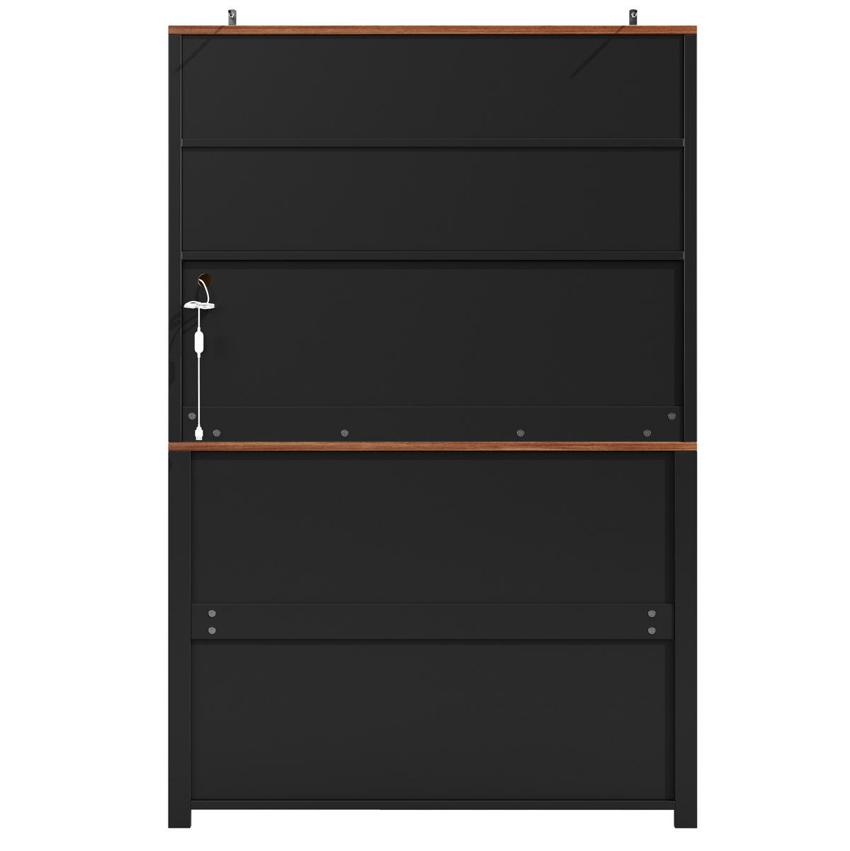 VISOKA kuhinjska komoda 115/40/174,7 cm iz MDF in kovine z drsnimi vrati in LED osvetlitvijo, Črna - črna, kovina (115/174.7/40cm) - Redom