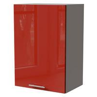 HÄNGESCHRANK Brerra W2/50 Grau / RAL 3002 karminrot Hochglanz 50 / 32,5 / 72cm - Rot/Grau, Holz/Holzwerkstoff (50/72/32.5cm) - Feldmann-Wohnen
