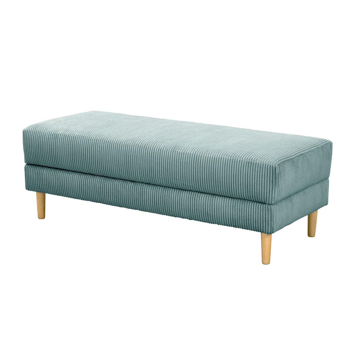 FUNKTIONSSOFA mit Hocker Kattie Cordstoff eisblau - Pastellblau, Kunststoff (144/230cm) - 58aufmkessel