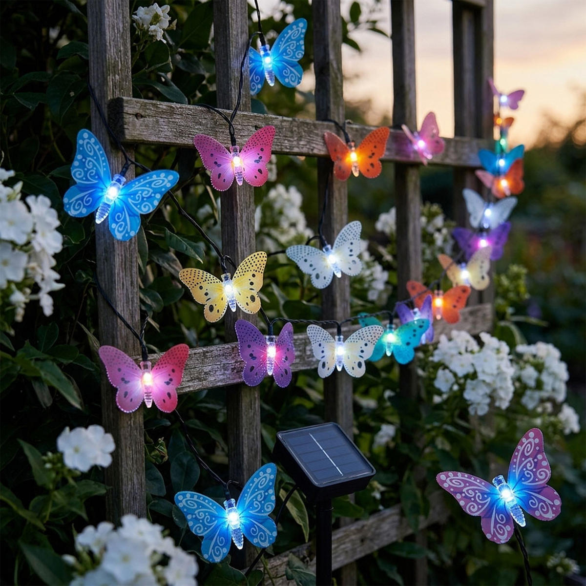 LED LICHTERKETTE Bunt Spritzwassergeschützt - Multicolor, Textil (268/5/5cm)