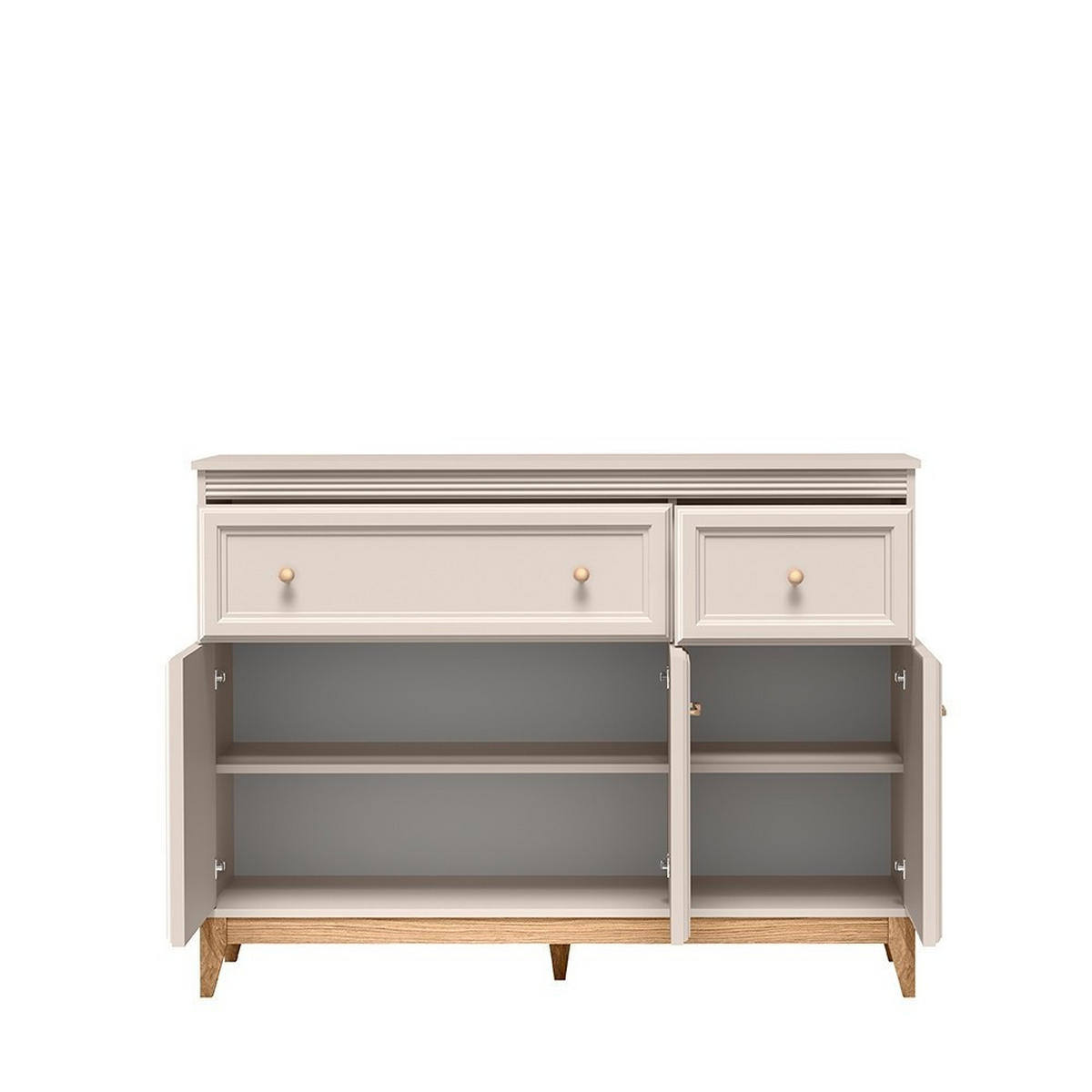 KOMMODE CUNEO 135,5/100/40,5cm mit 2 Schubladen 3 Türen Kaschmir - Kaschmir, Holzwerkstoff (135.5/100/40.5cm) - MASSENO
