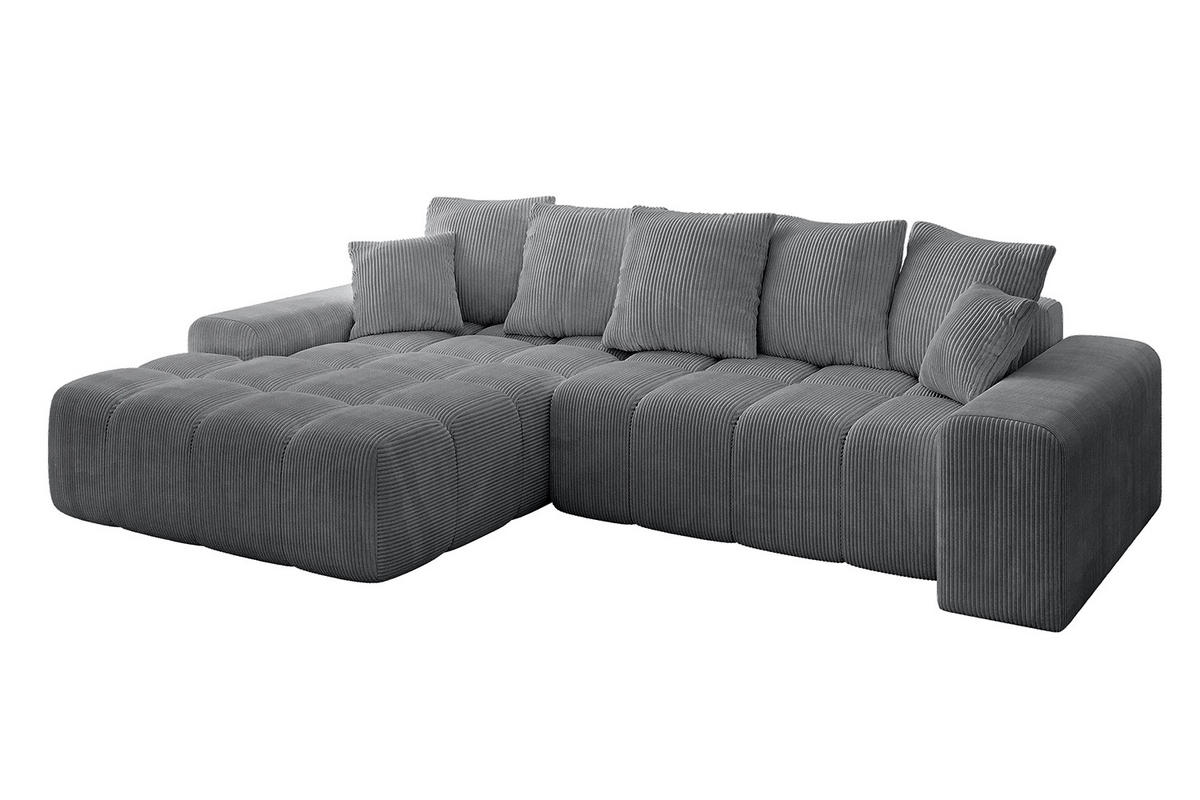 ECKSOFA Ottomane Links ENSI-L - 267x164x88 cm Dunkelgrau - Dunkelgrau, Holzwerkstoff/Kunststoff (267/164cm) - ALTDECOR