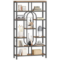 BÜCHERREGAL 7-stöckig Vintage Braun-Schwarz 30 x 100 x 180 cm - Braun, Metall (100/180/30cm)