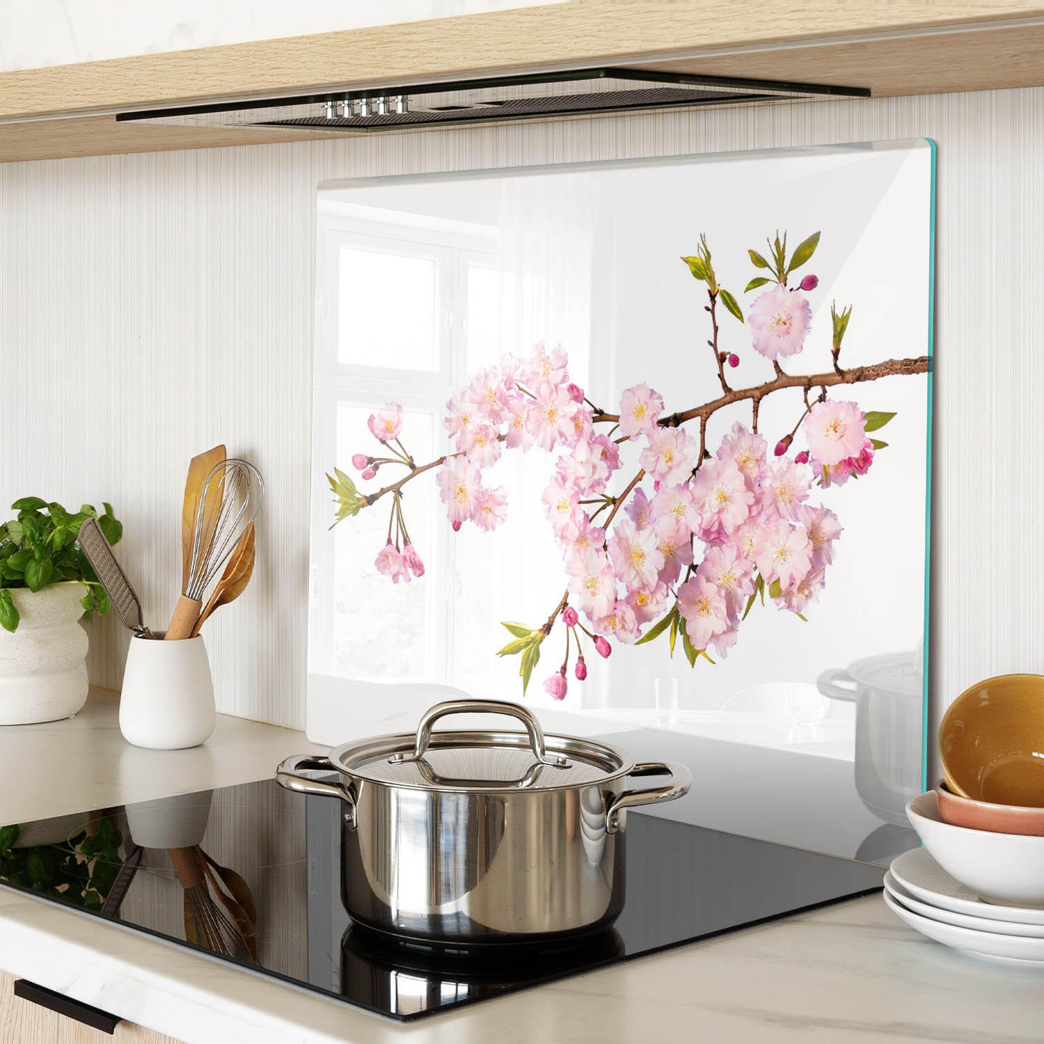 GLASPLATTE 60x52 cm Dornbusch - Pink, Glas (60/0.4/52cm) - TULUP