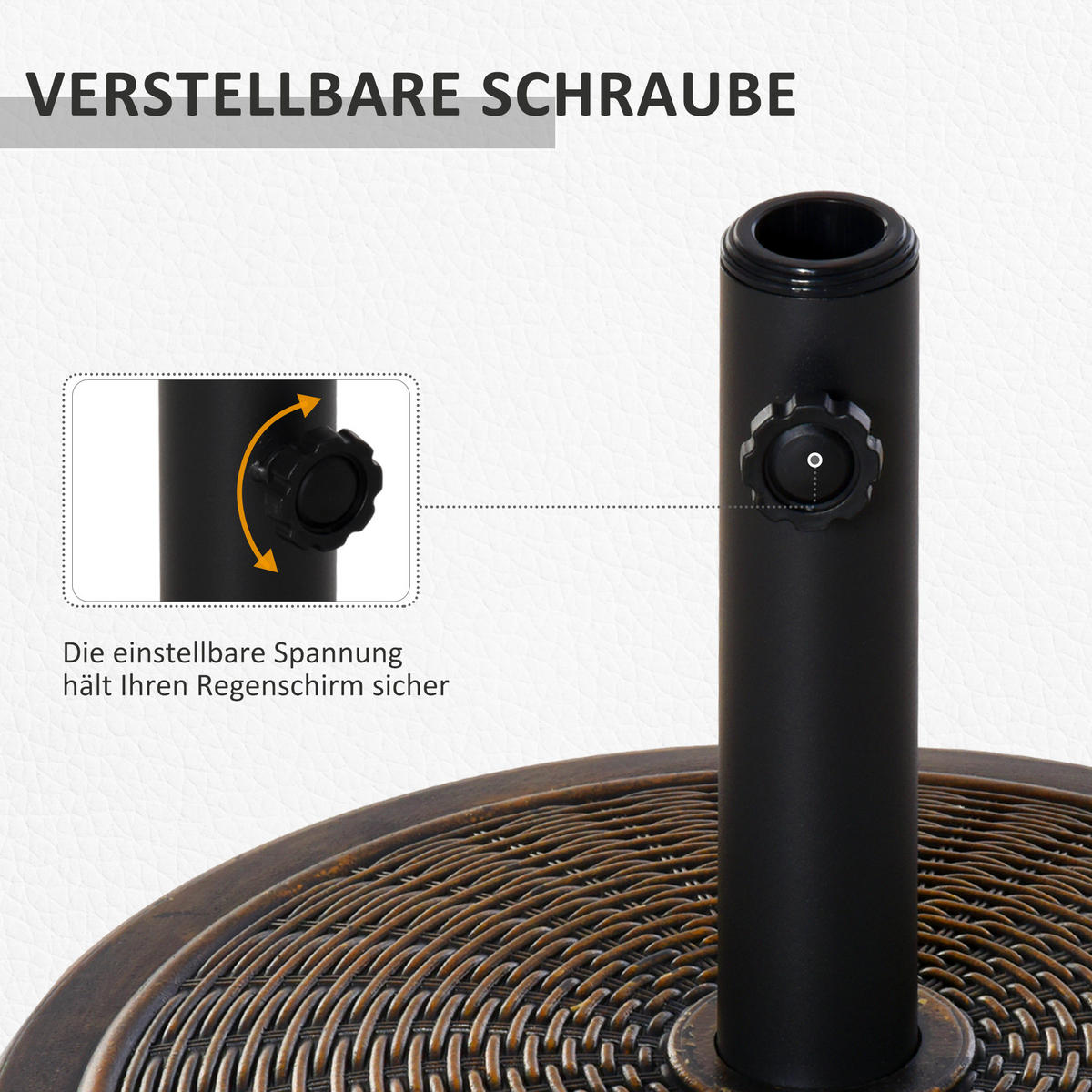 SONNENSCHIRMSTÄNDER Zement HDPE Bronze - Bronzefarben, Kunststoff (48/48cm) - Outsunny