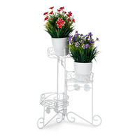 BLUMENSTÄNDER Metall - Weiß, Metall (42/40/30cm) - Relaxdays