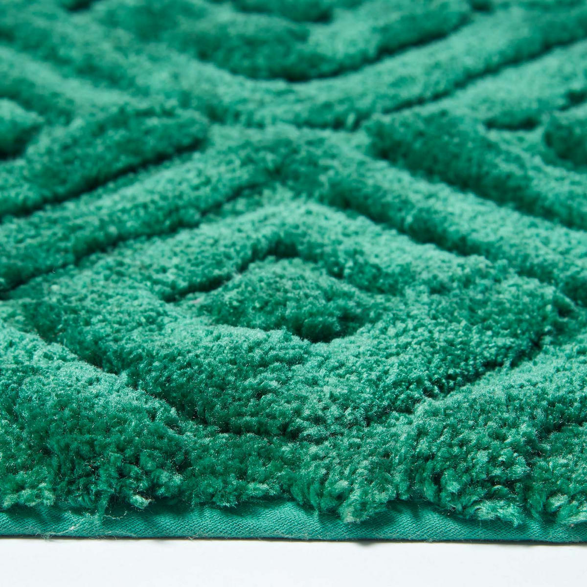 BADEMATTE 50/80 cm Rautenmuster, Hochflor - Grün, Textil (50/80cm) - Homescapes