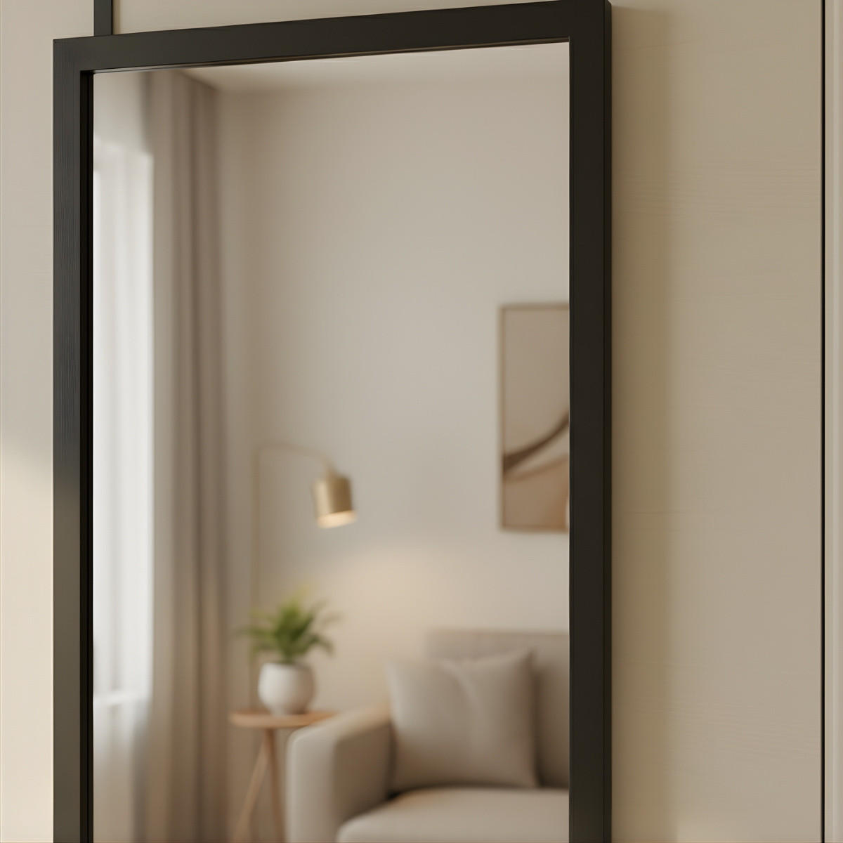 TÜRSPIEGEL Aina 36/110 cm - Schwarz, Glas (32/110/2cm) - EDAXO