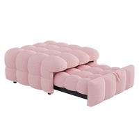 POLSTERBETT 2in1 Hocker Teddy rosa - Rosa, Textil - Fortuna Lai