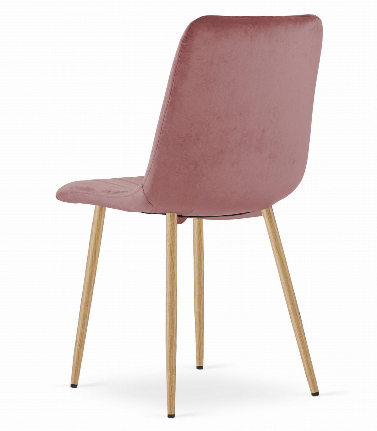 STUHL ORSARA 1 Stück, Rosa, Metallbeine in Holzfarbe, mit Samtstoff gepolstert - Rosa, Textil/Metall (43/90/51cm) - Komodee