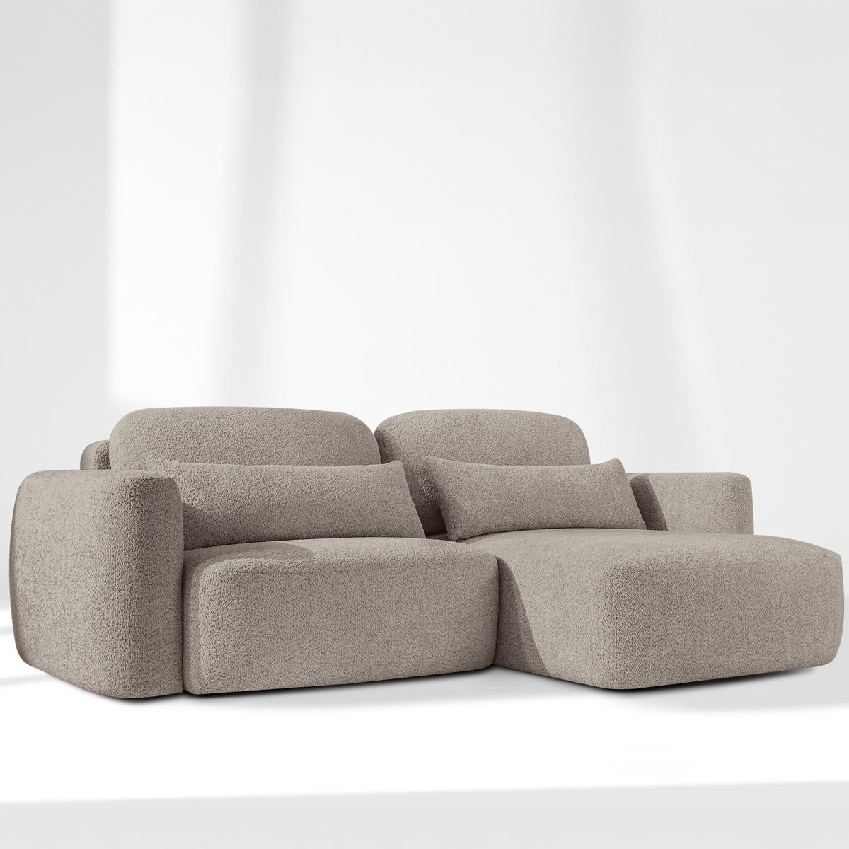 SITZGARNITUR ELOSA - Grau, Holz/Textil (245/85/165cm) - KONSIMO®