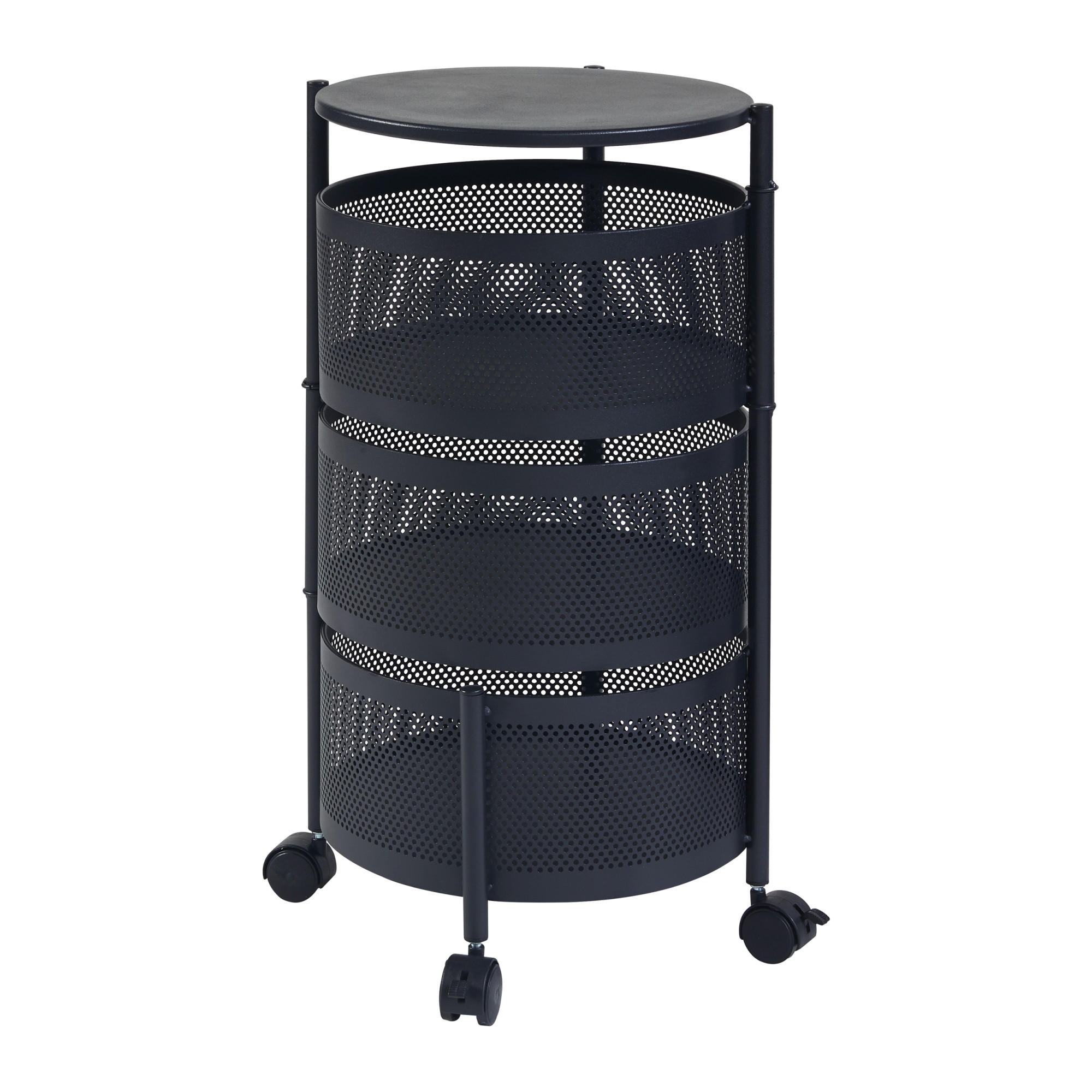 ROLLWAGEN Steigen - Schwarz, Metall (33/59.5/33cm) - [en.casa]