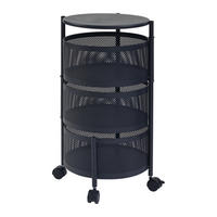 ROLLWAGEN Steigen - Schwarz, Metall (33/59.5/33cm) - [en.casa]