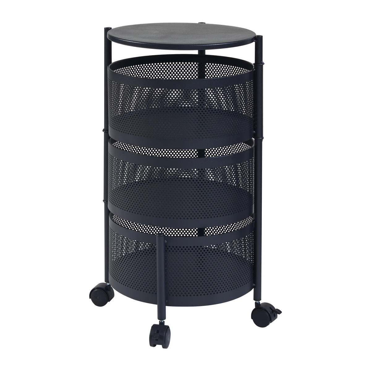 ROLLWAGEN Steigen - Schwarz, Metall (33/59.5/33cm) - [en.casa]